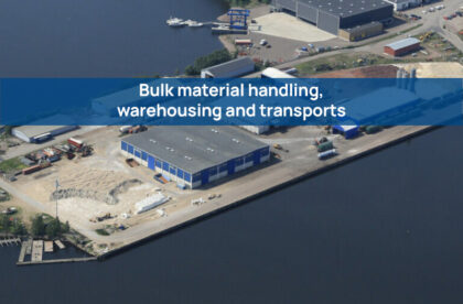 Logistics services for bulk warehousing handling and transport